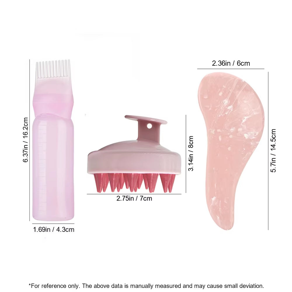 Hair Dye Applicator Brush Bottles anti Static Massage Hair Brush Massage Combs Silicone Head Wash Brush Salon Hair Styling Tools