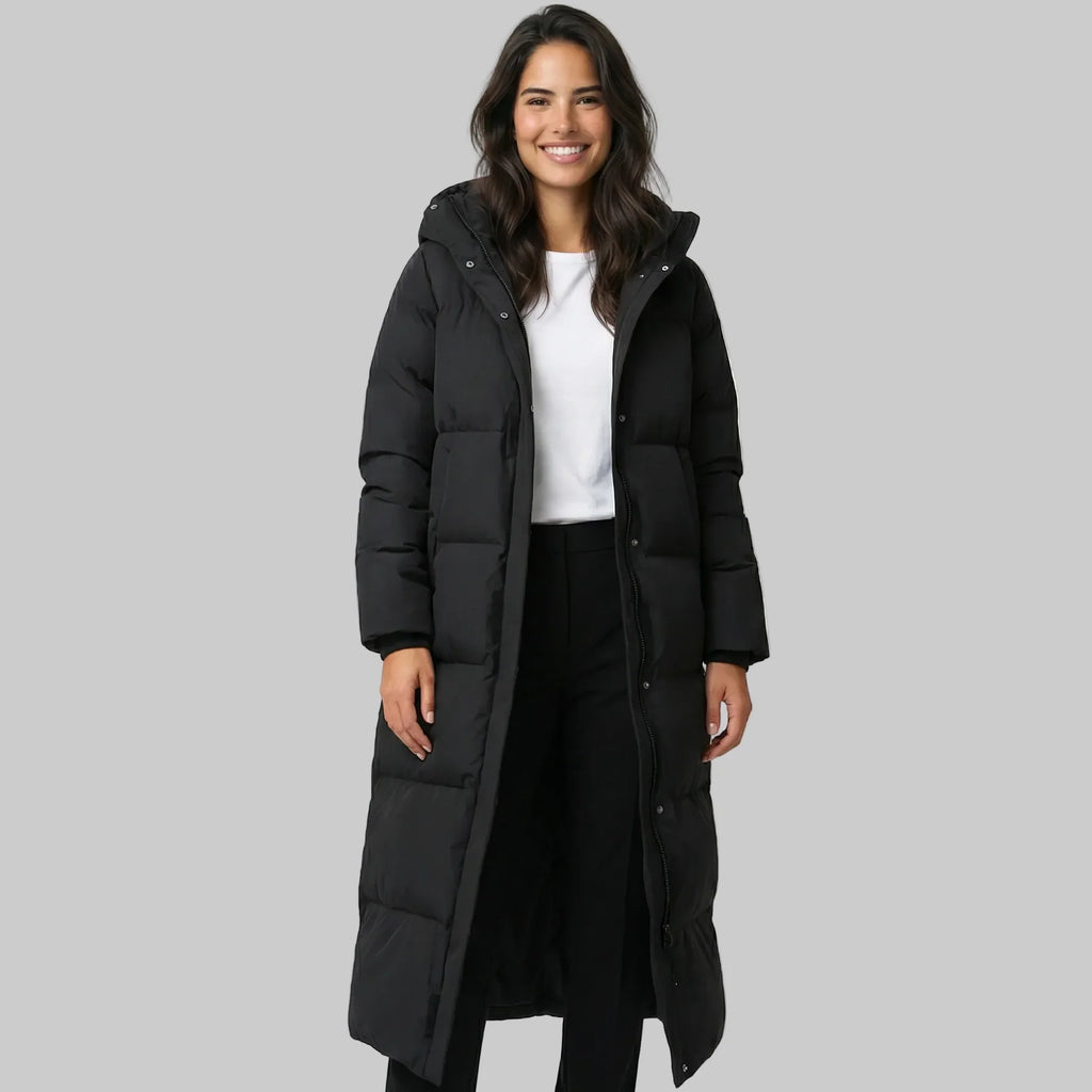 Delilah Manteau Long Puffer Femme – Coupe Extra Longue, Chaud & Coupe-Vent