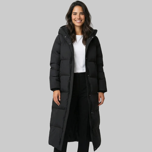 Delilah Manteau Long Puffer Femme – Coupe Extra Longue, Chaud & Coupe-Vent