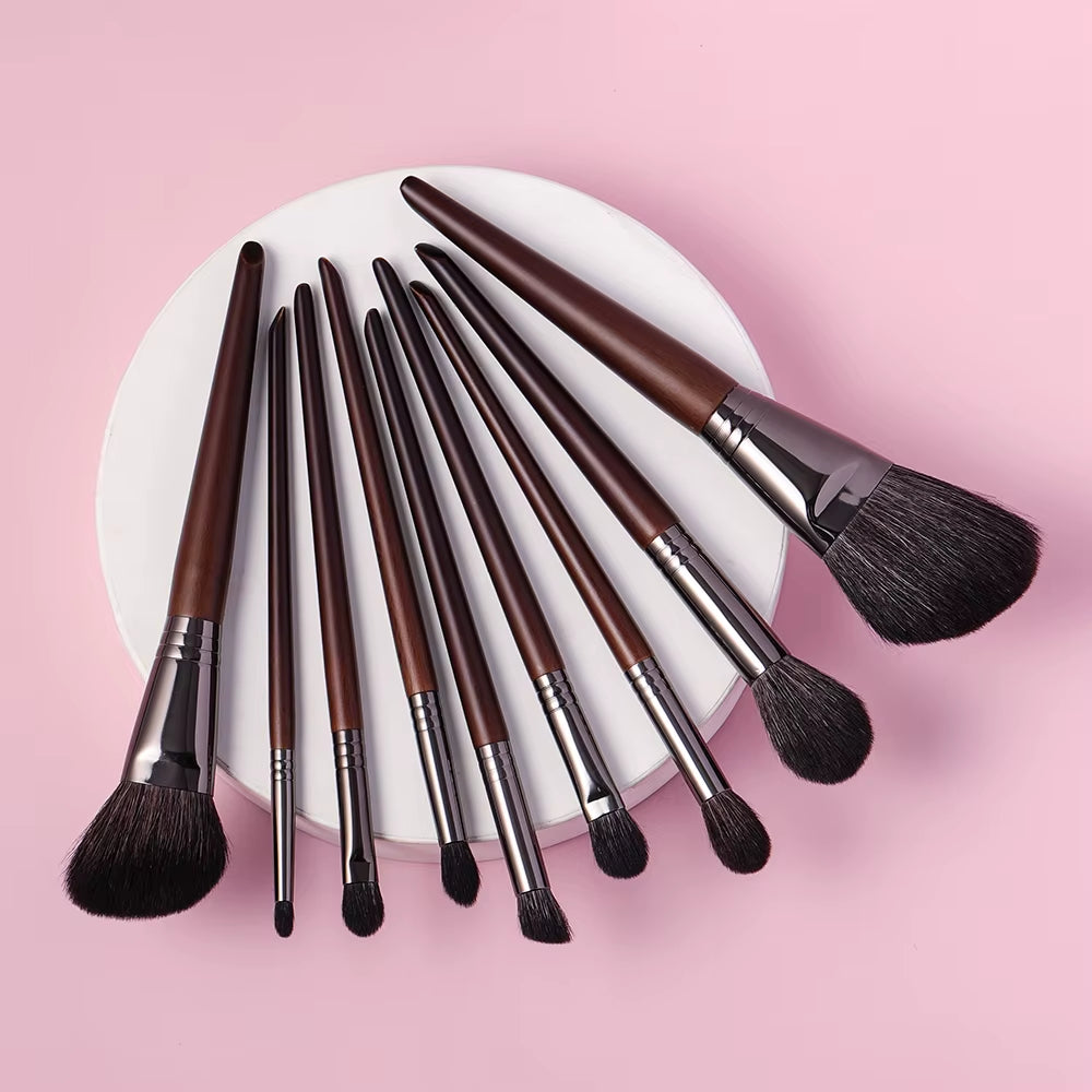 Professional Makeup Brushes Set Natural Hair Powder Foundation Blusher Eye Shadow Brow Liner Makeup Brush Tool Goat Hair