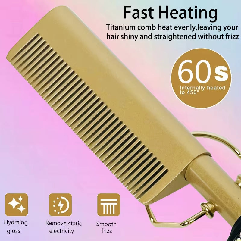 Hot Comb Straight Curling Electric Comb for American African Hair Pente Quente Peigne Chauffant Lisseur Cheveux Styling Tools