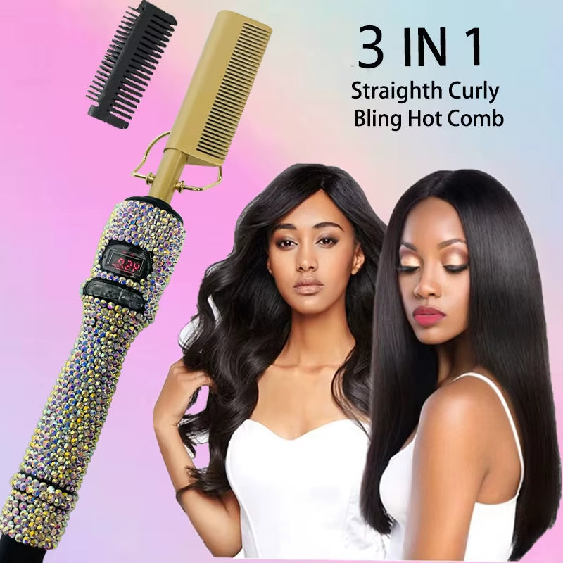 Hot Comb Straight Curling Electric Comb for American African Hair Pente Quente Peigne Chauffant Lisseur Cheveux Styling Tools