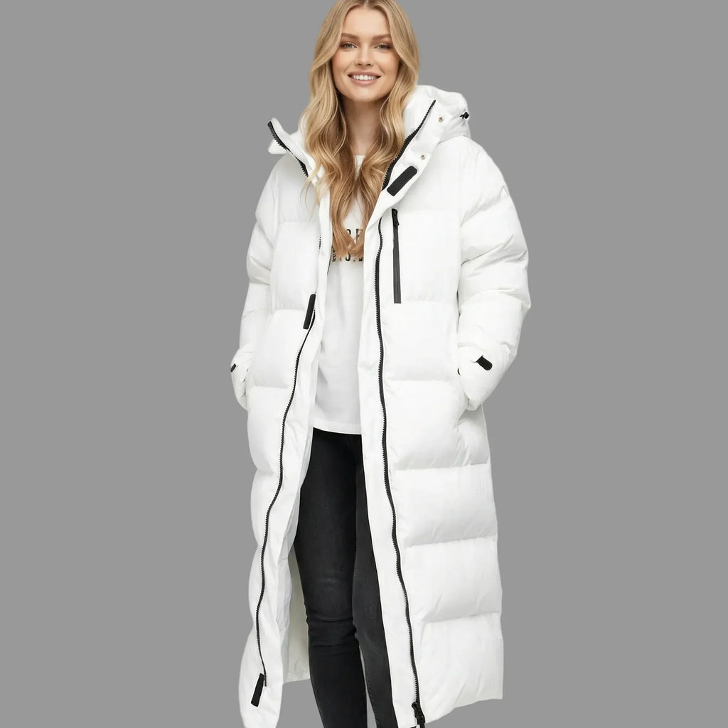 Delilah Manteau Long Puffer Femme – Coupe Extra Longue, Chaud & Coupe-Vent