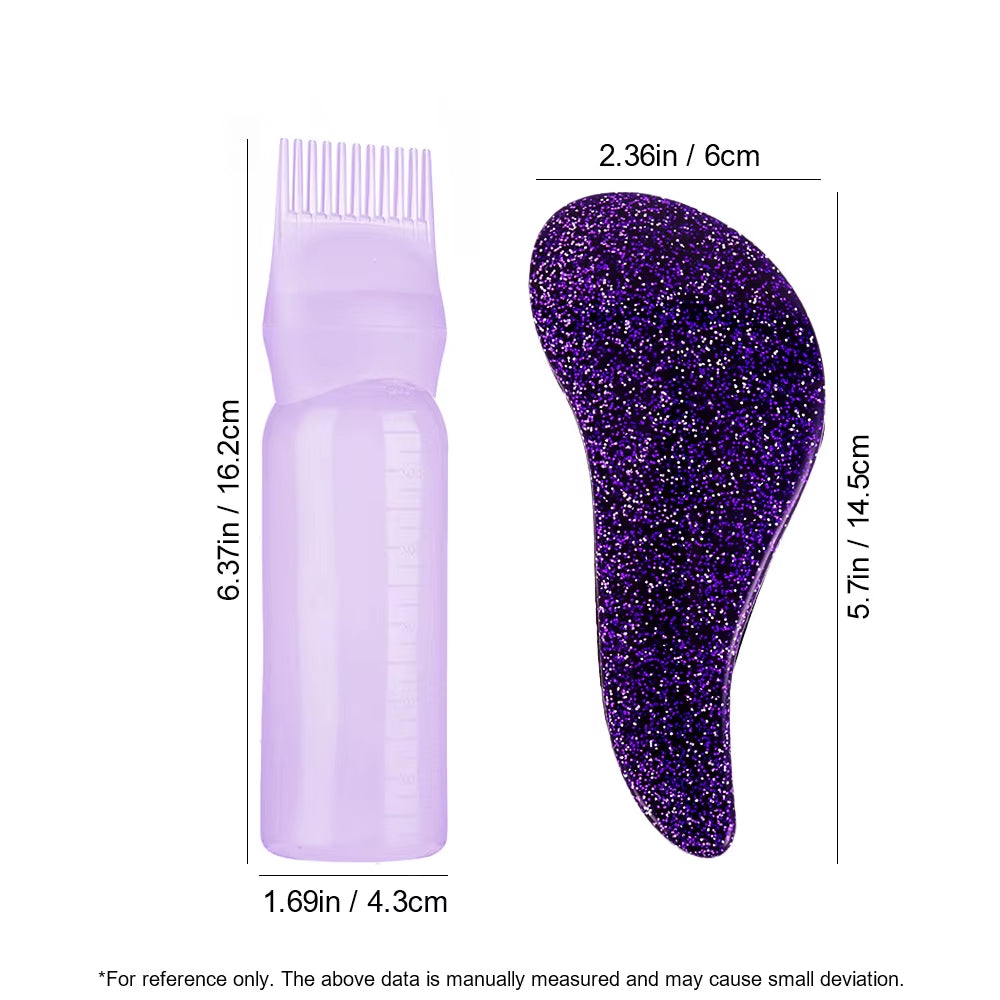 Hair Dye Applicator Brush Bottles anti Static Massage Hair Brush Massage Combs Silicone Head Wash Brush Salon Hair Styling Tools